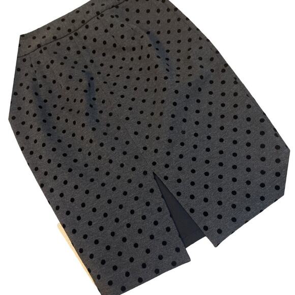 White House Black Market Skirt Womens Size 4 Gray Polka Dot Pencil Knee Length - Picture 7 of 8